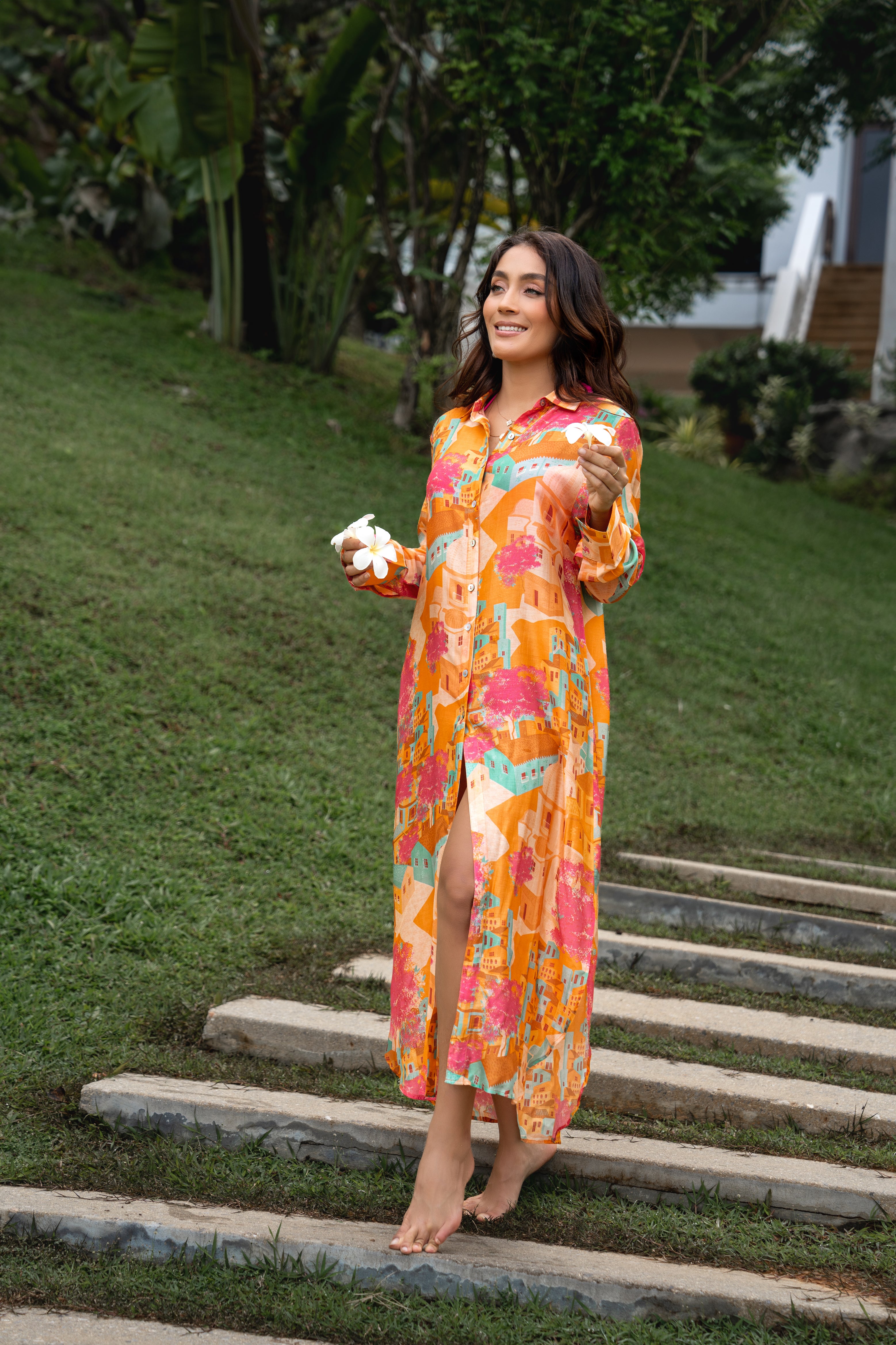 Greek Village Shirt Dress - Resort Collection