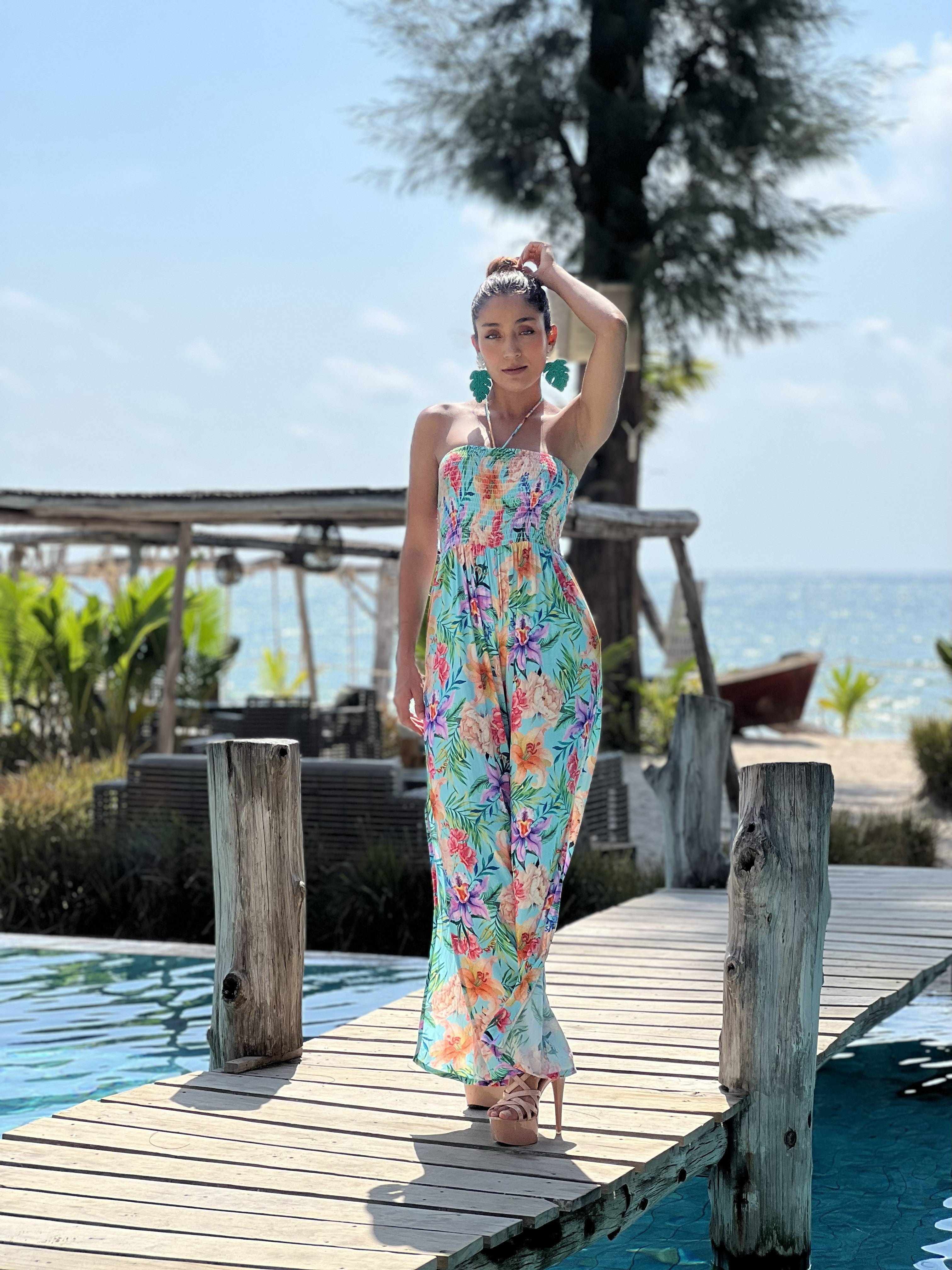 Phuket Holiday Smock Jumpsuit-Resort Collection
