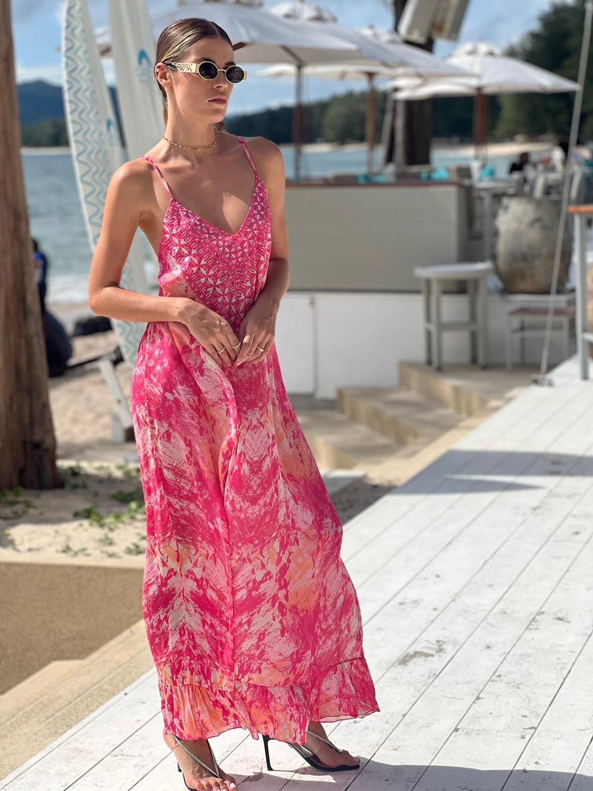 Sunset Skin Spaghetti Maxi Dress - Resort Collection