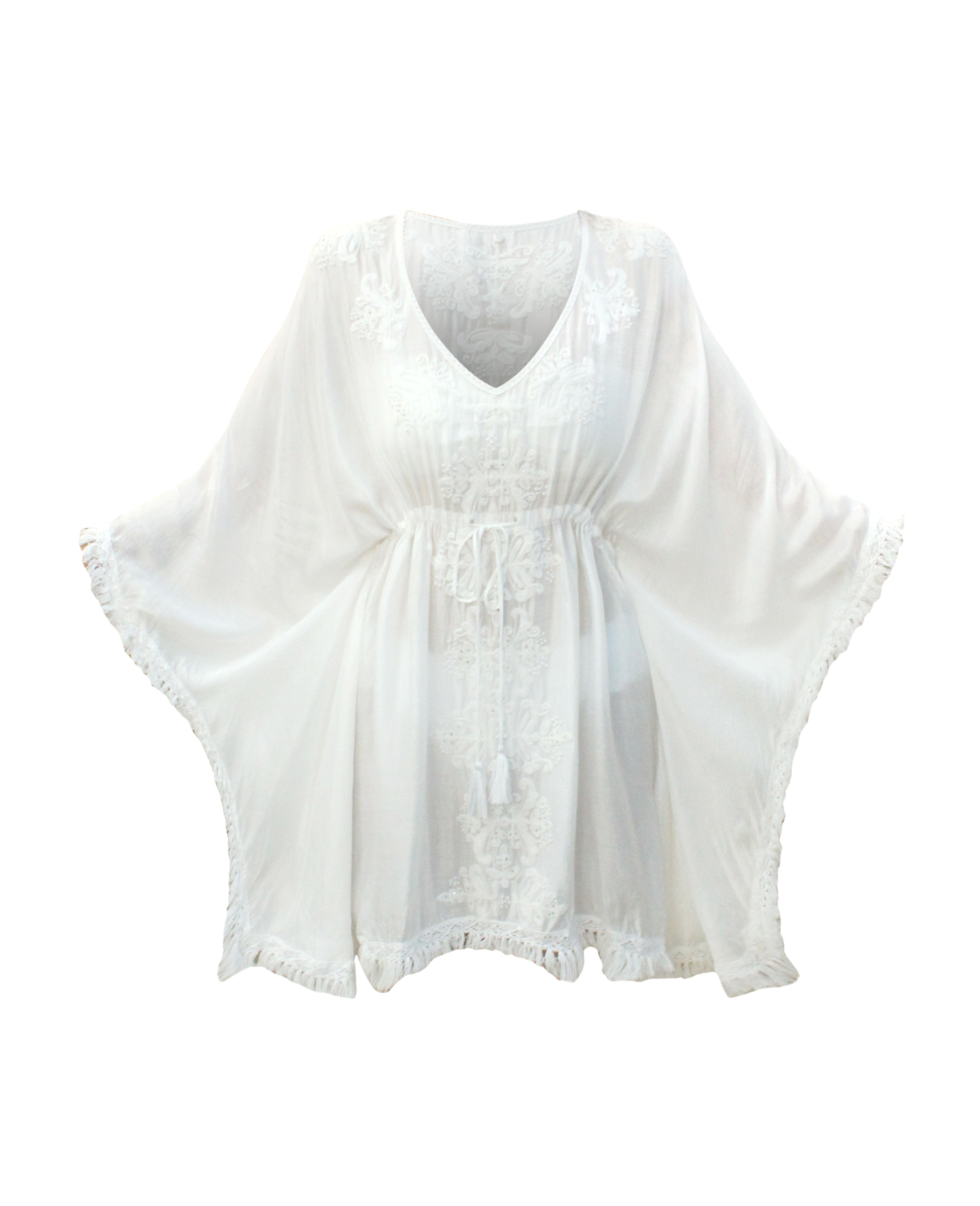 Queen White Kaftan - Resort Collection