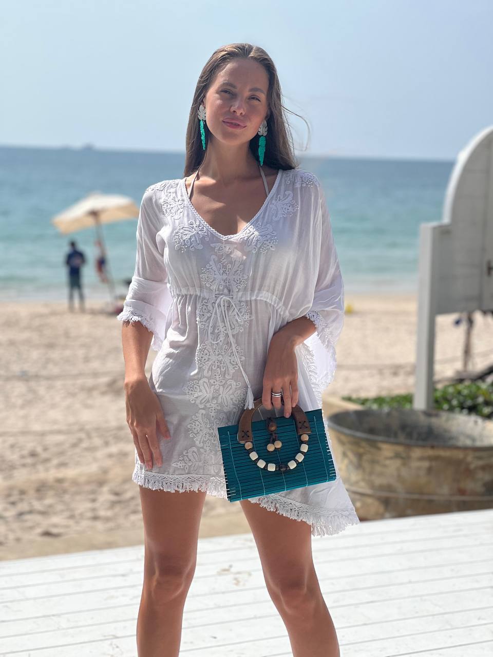 Queen White Kaftan - Resort Collection