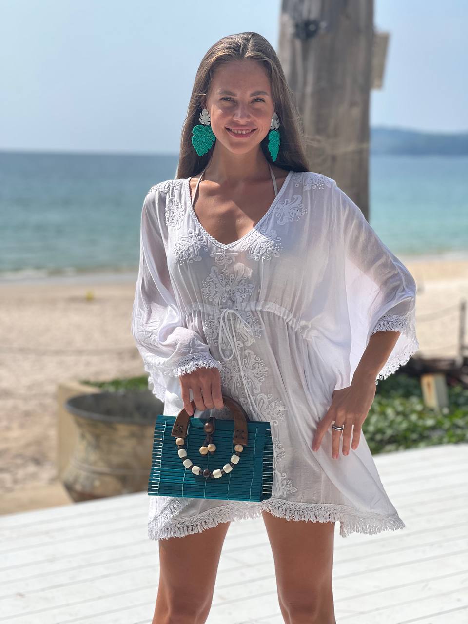 Queen White Kaftan - Resort Collection