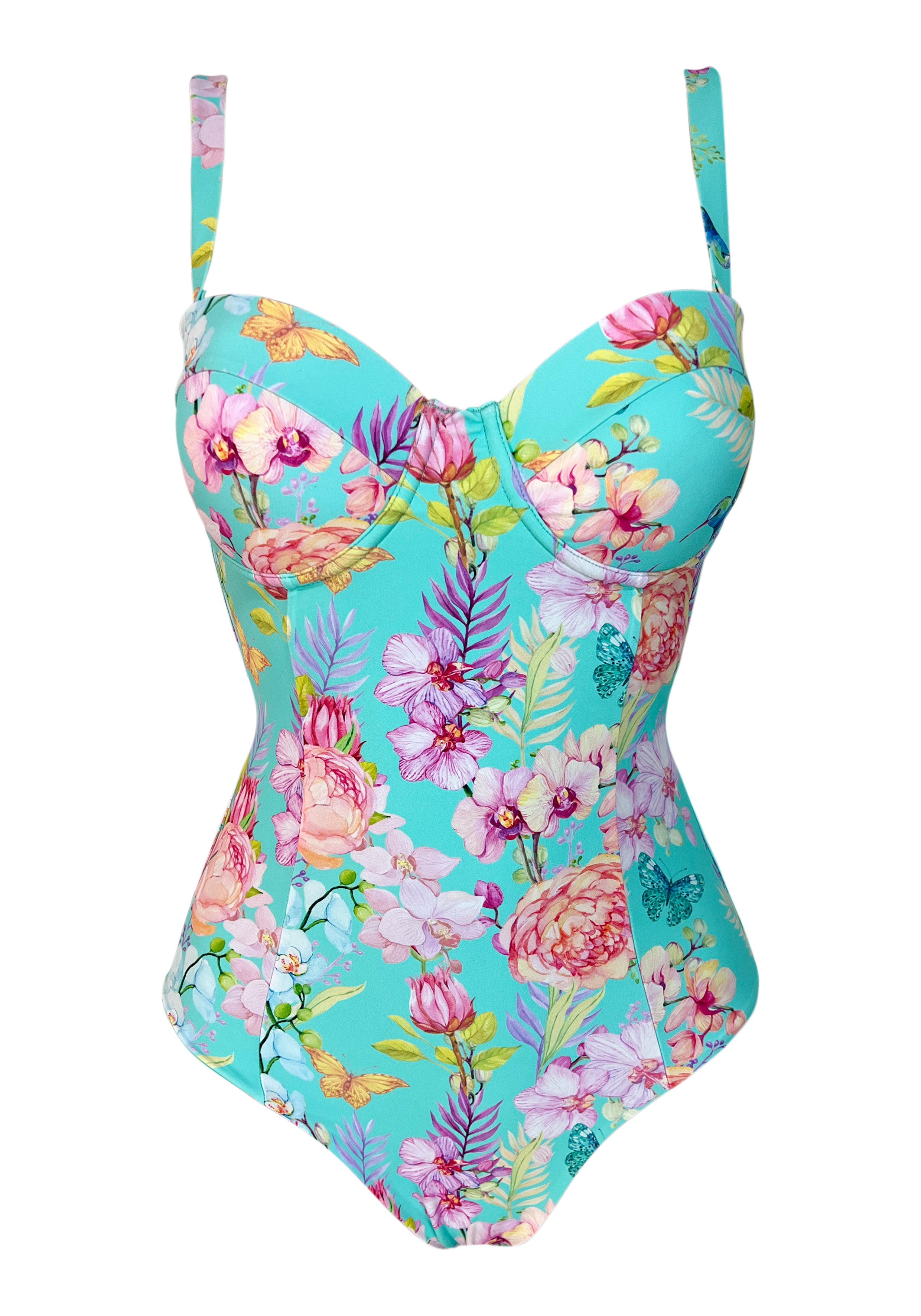 Exotiq Amalfi Balconet Onepiece w Removable cookies , adjustable removable straps