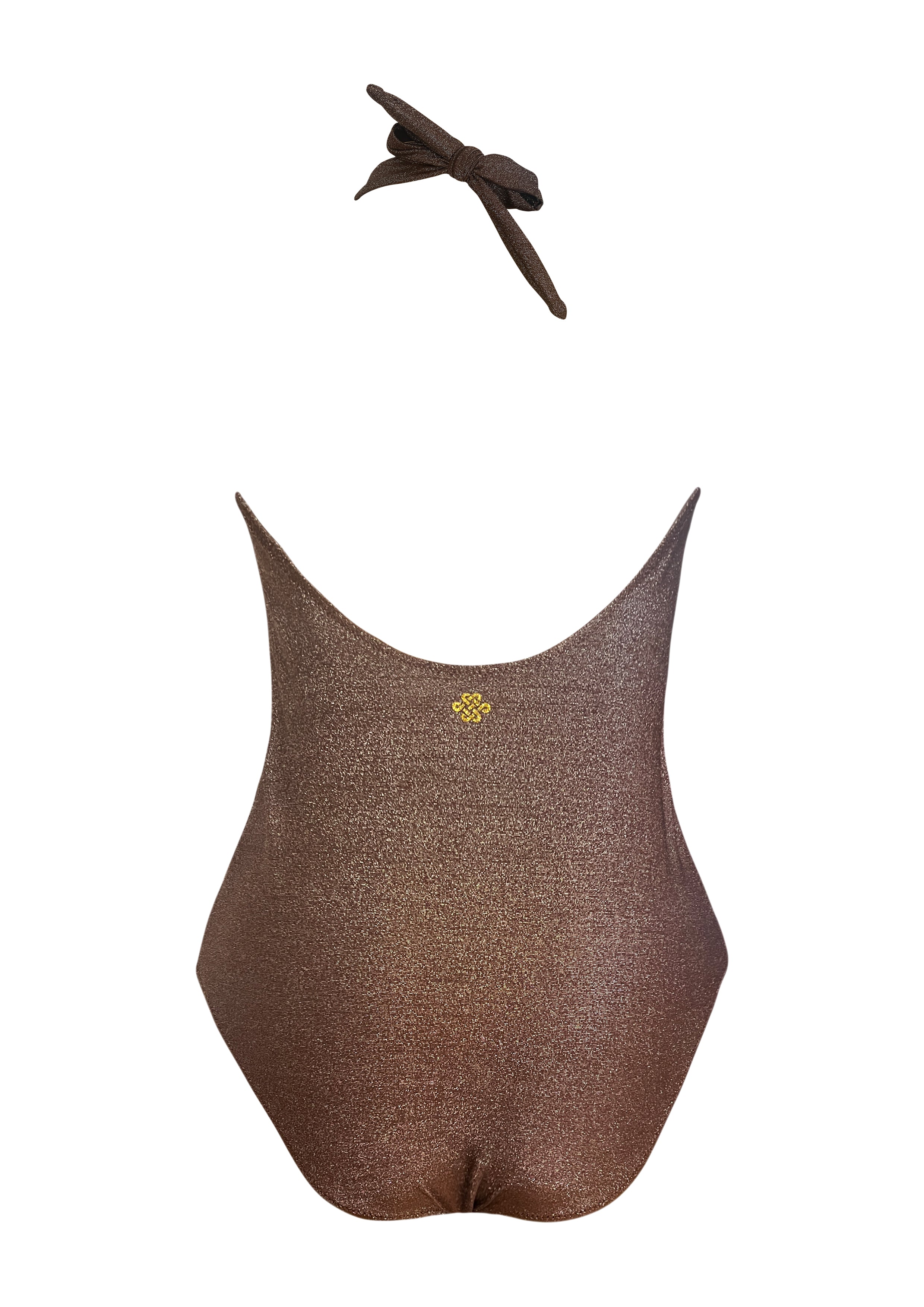 Golden Nougat Deep Plunge Front Twist Onepiece