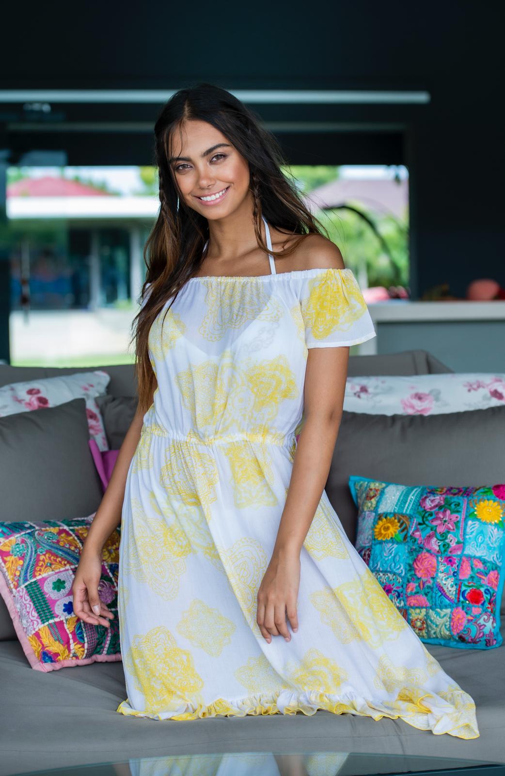 Yellow print Dress - Resort Collection