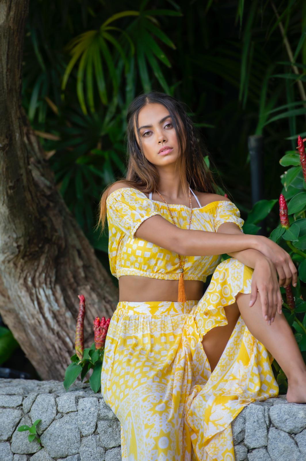 Yellow Print Top - Resort Collection