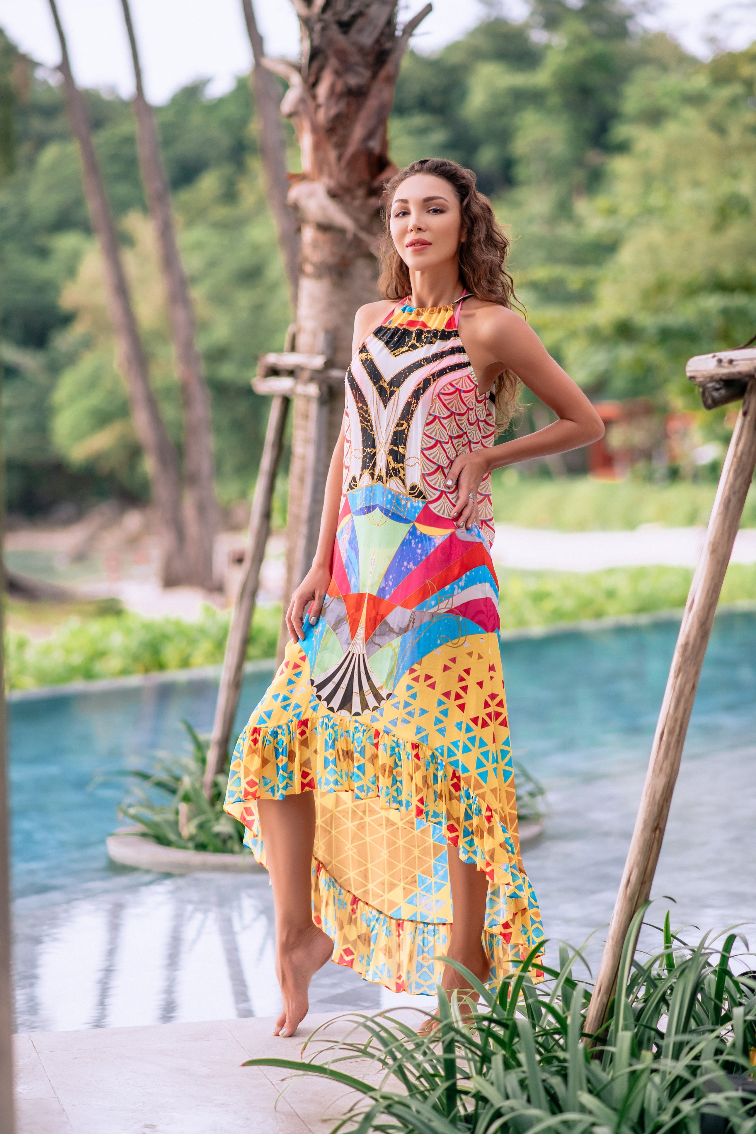 Artsy High Neck Dress - Resort Collection