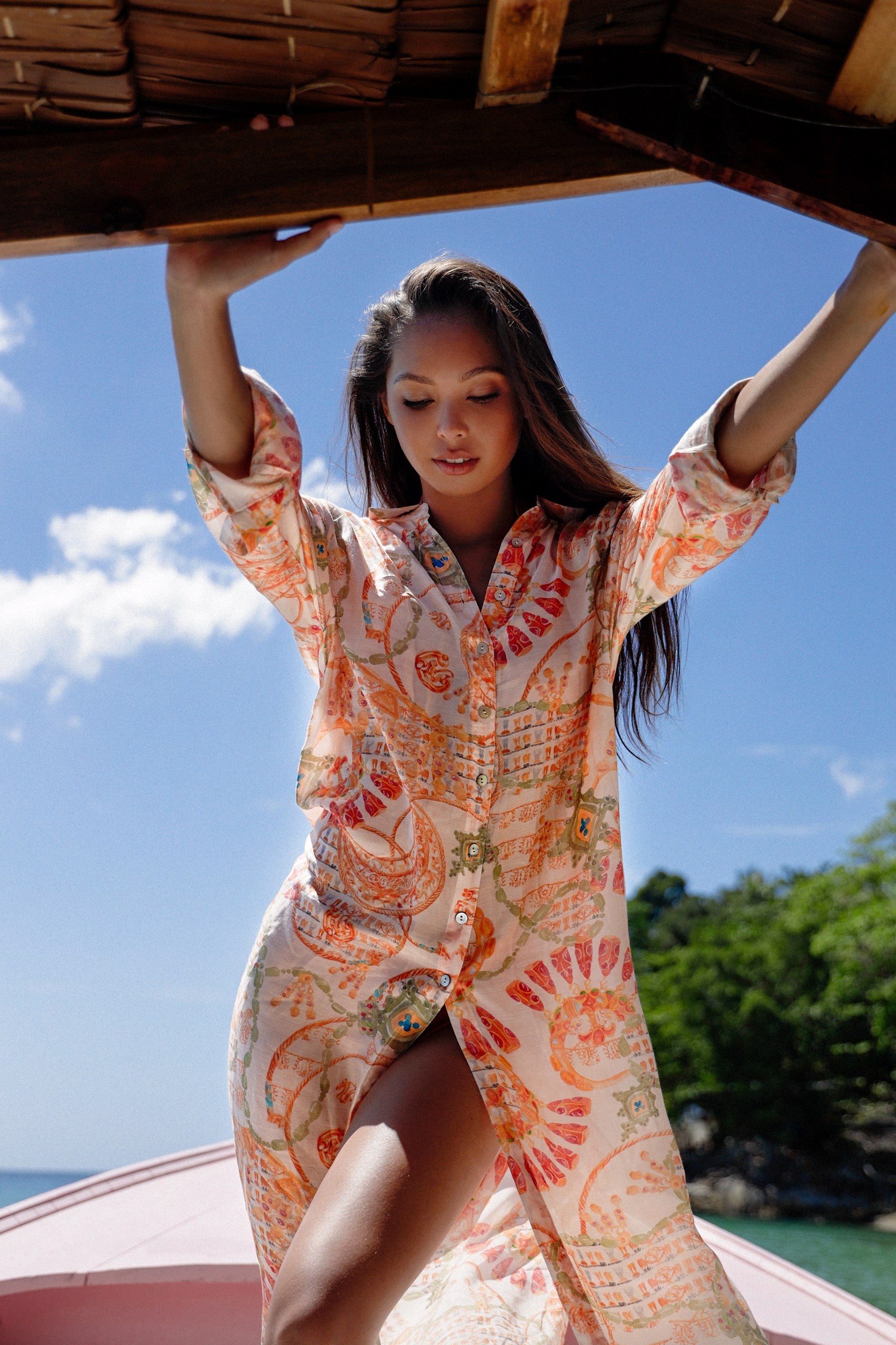 Jewelry Shirt Dress - Resort Collection