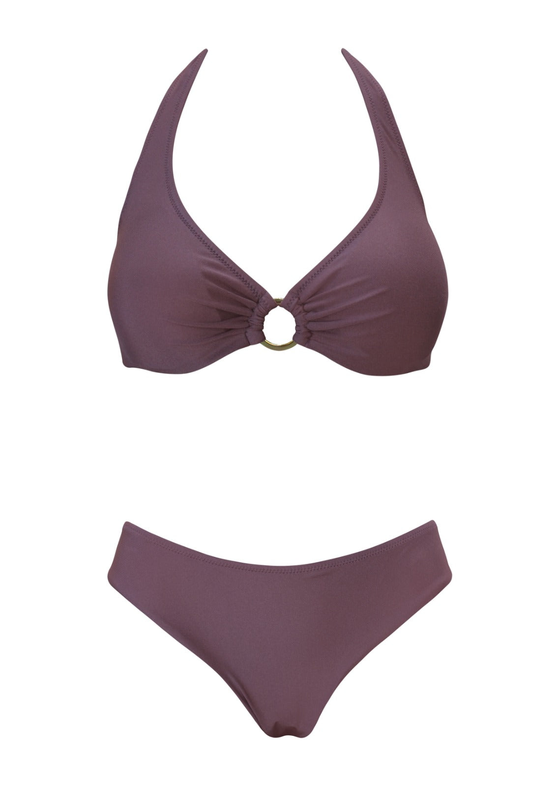 Maroon UW Halter Ring Top w Removable cups