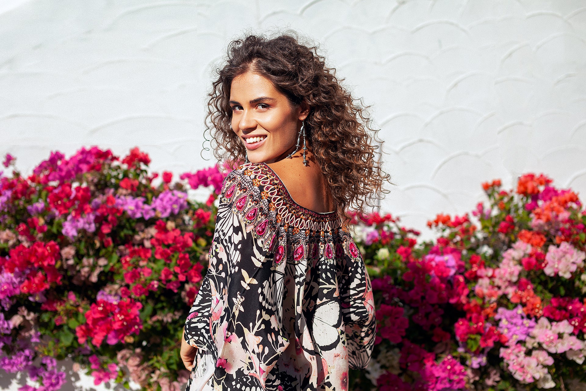 Pink Butterfly Godiva Maxi Kaftan - Resort Collection