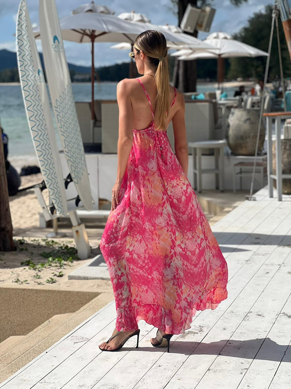 Sunset Skin Spaghetti Maxi Dress - Resort Collection