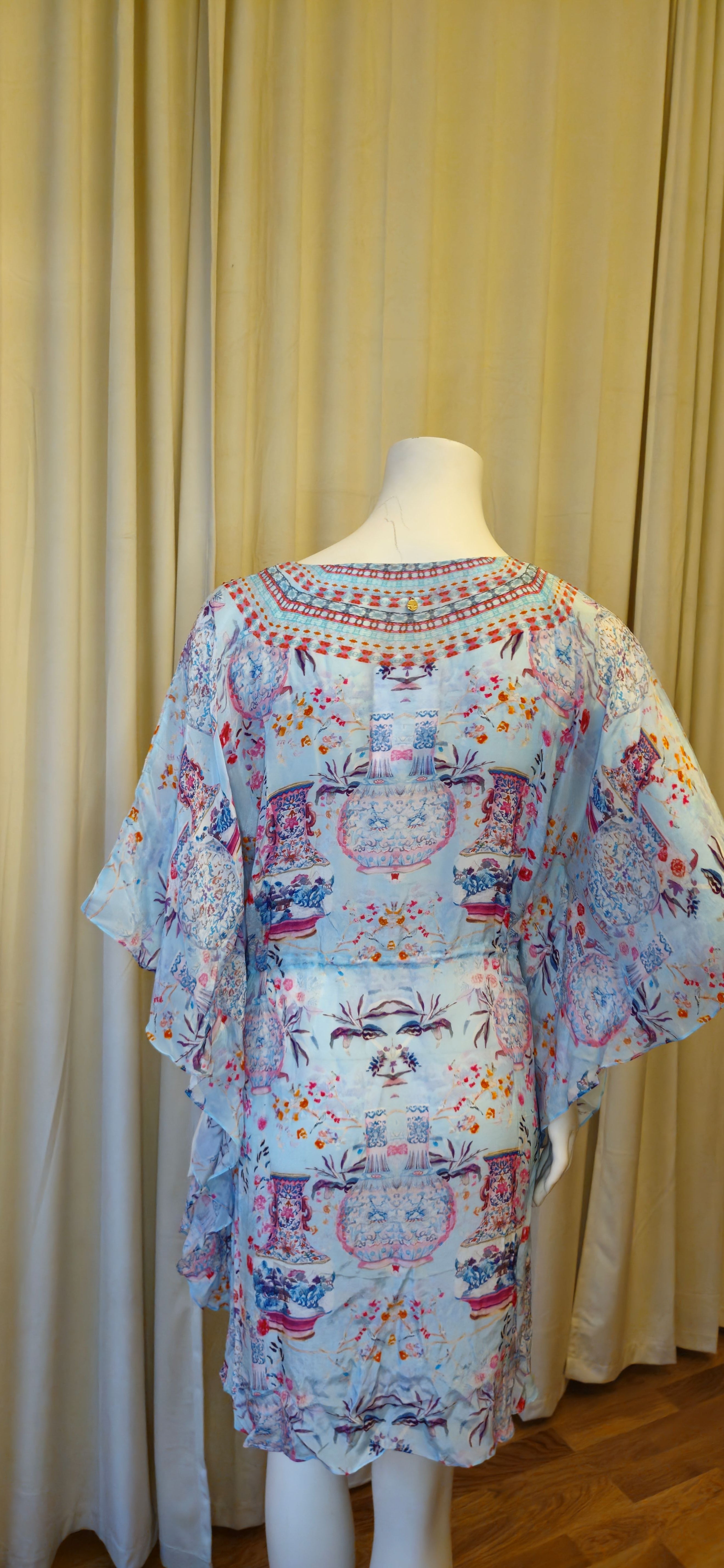 Blue Pompeii Kort Kaftan - Resort Collection
