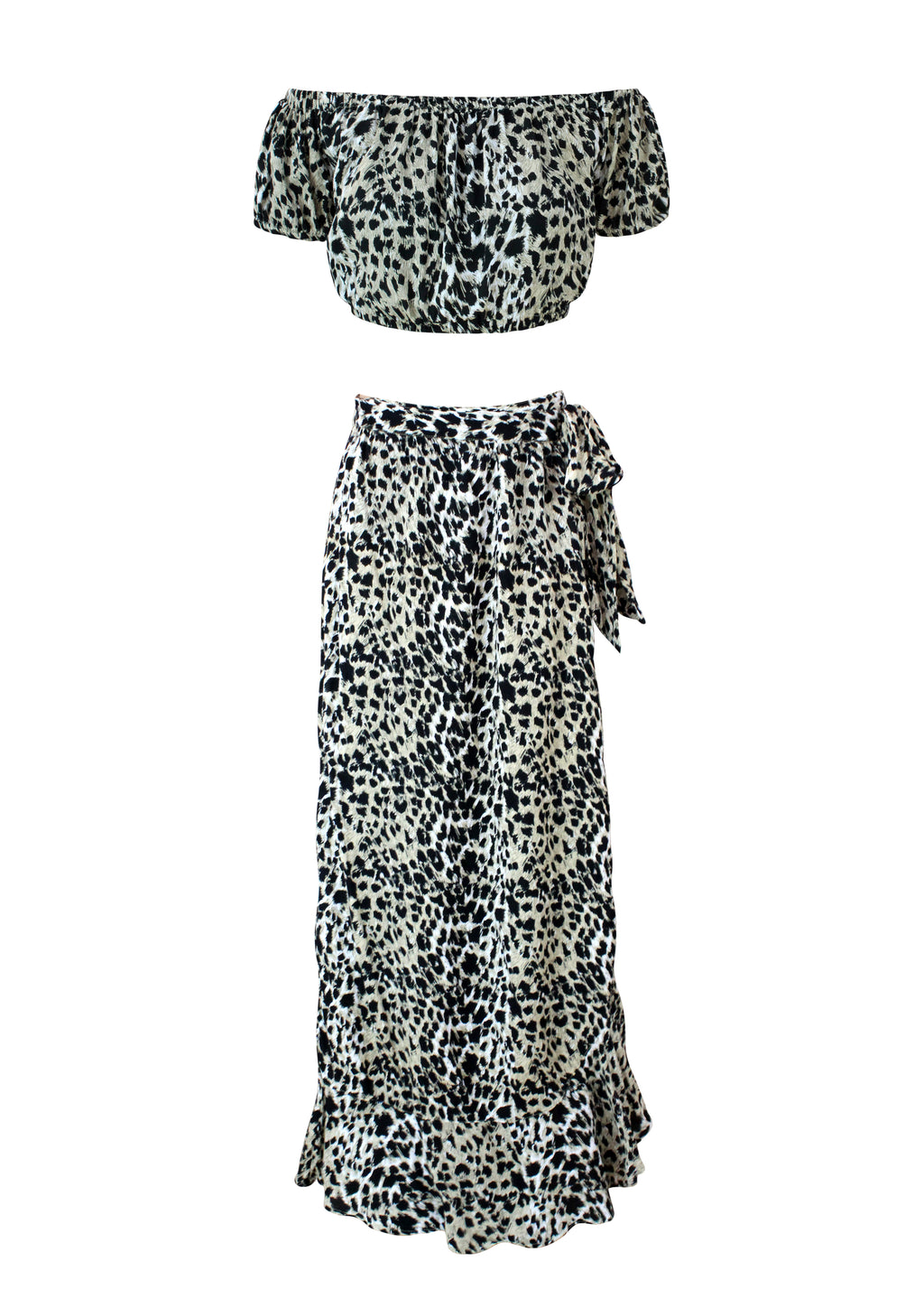 Leopard Black Katya Skirt - Resort Collection