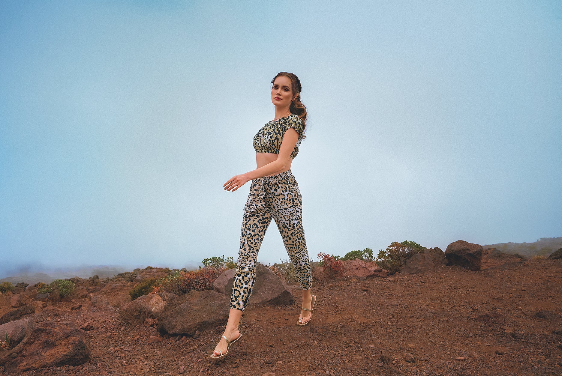 Leopard Black Katya Top - Resort Collection