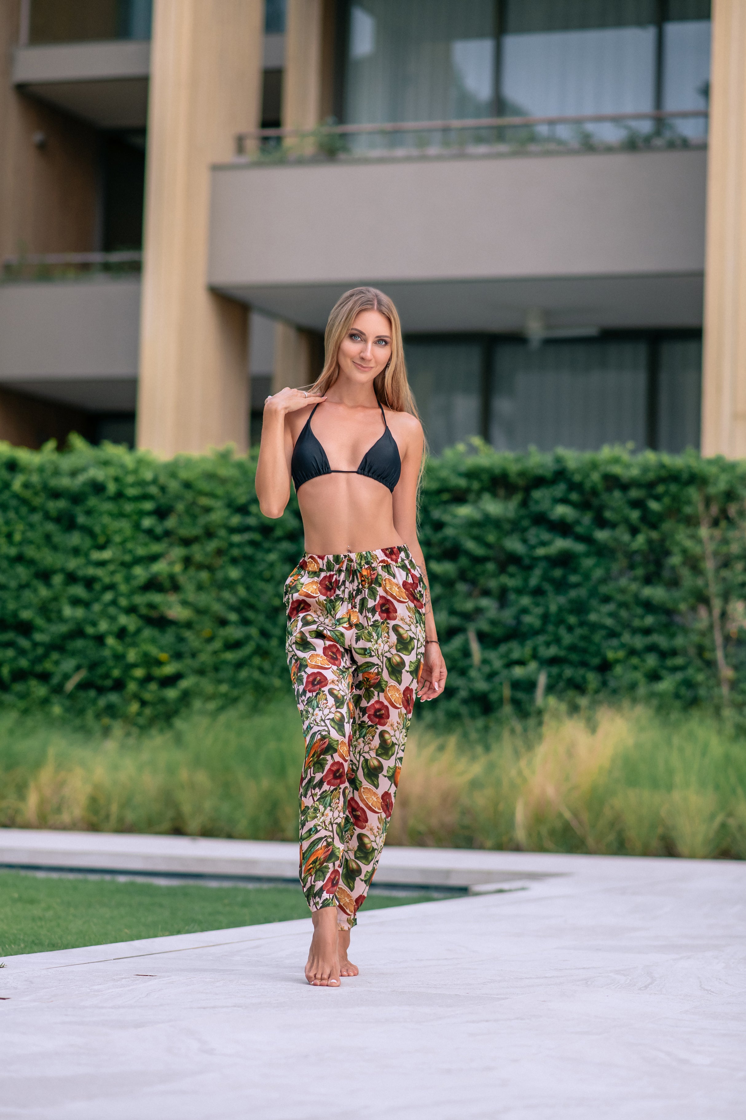 Orange satäng Pant- Resort Collection