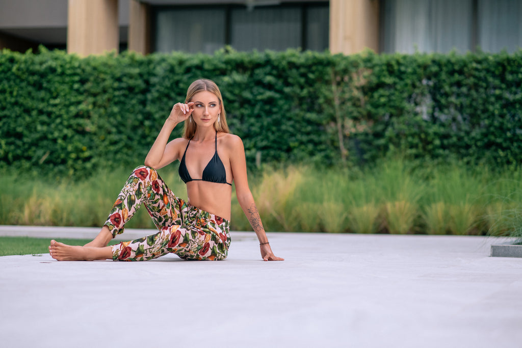 Orange satäng Pant- Resort Collection