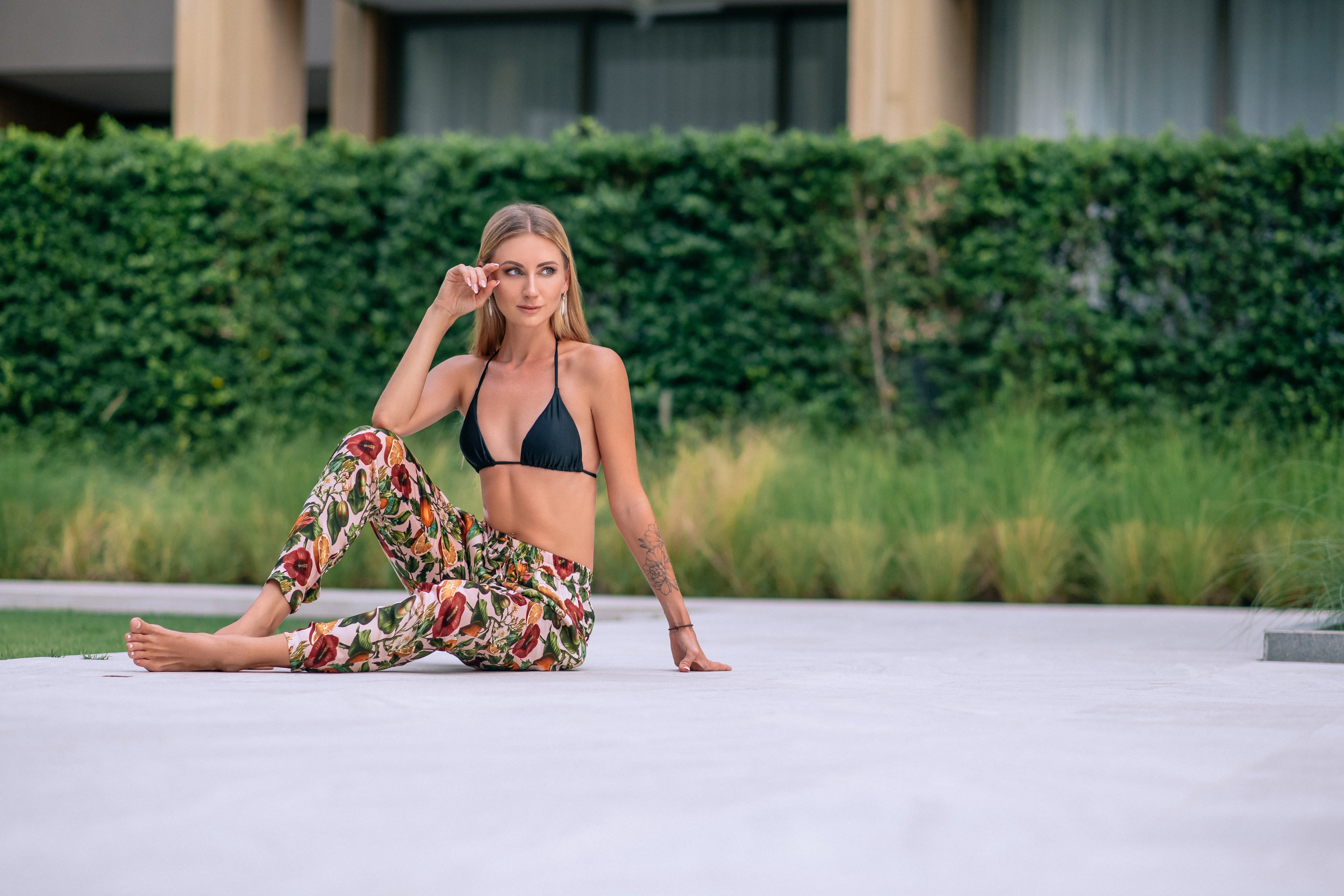 Orange satäng Pant- Resort Collection