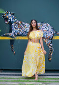 Yellow Print Crop Blus - Resort Collection